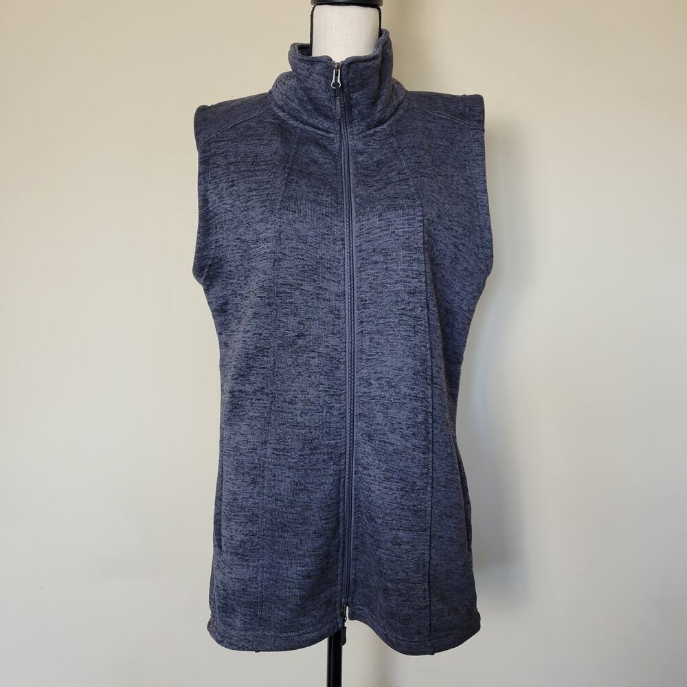 Stillwater Supply Co Women's M Gray Long Zip Front Knit Vest Pockets